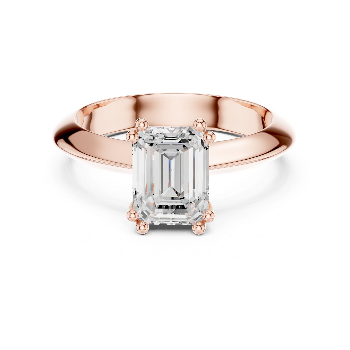 Emerald Lab Grown Diamond Solitaire Engagement Ring