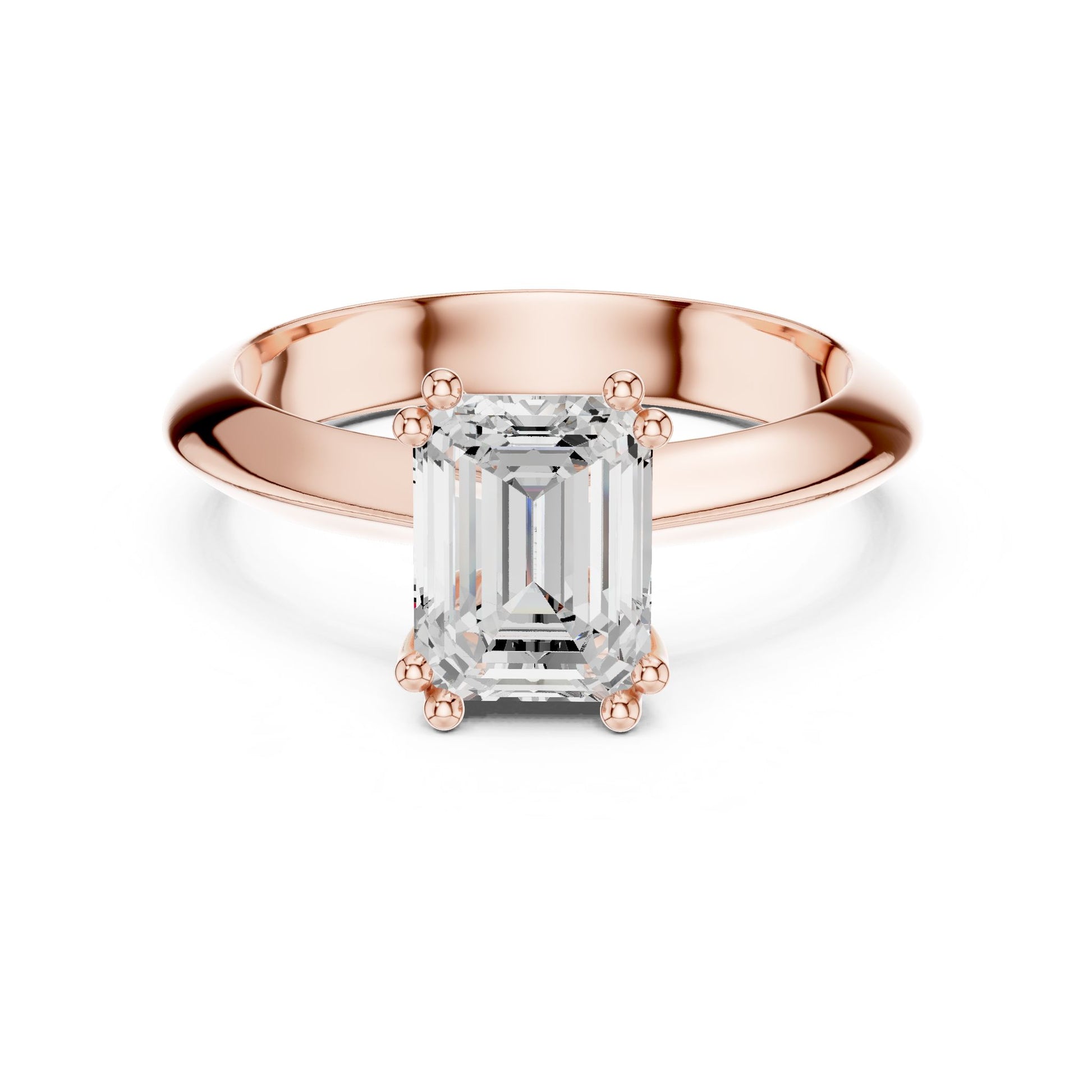 Emerald Lab Grown Diamond Solitaire Engagement Ring