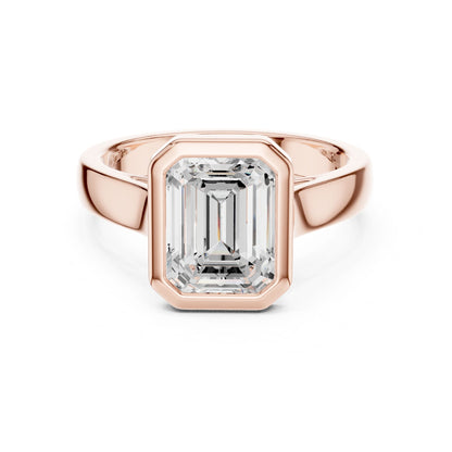Emerald Lab Grown Diamond Solitaire Engagement Ring