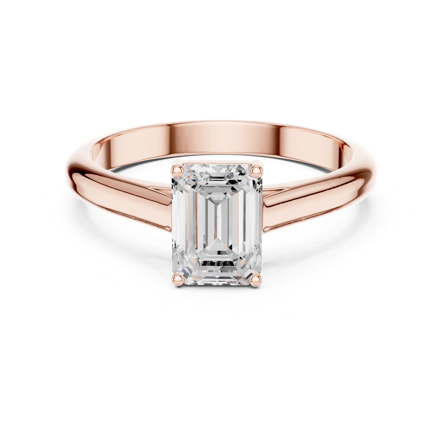 Emerald Lab Grown Diamond Solitaire Engagement Ring
