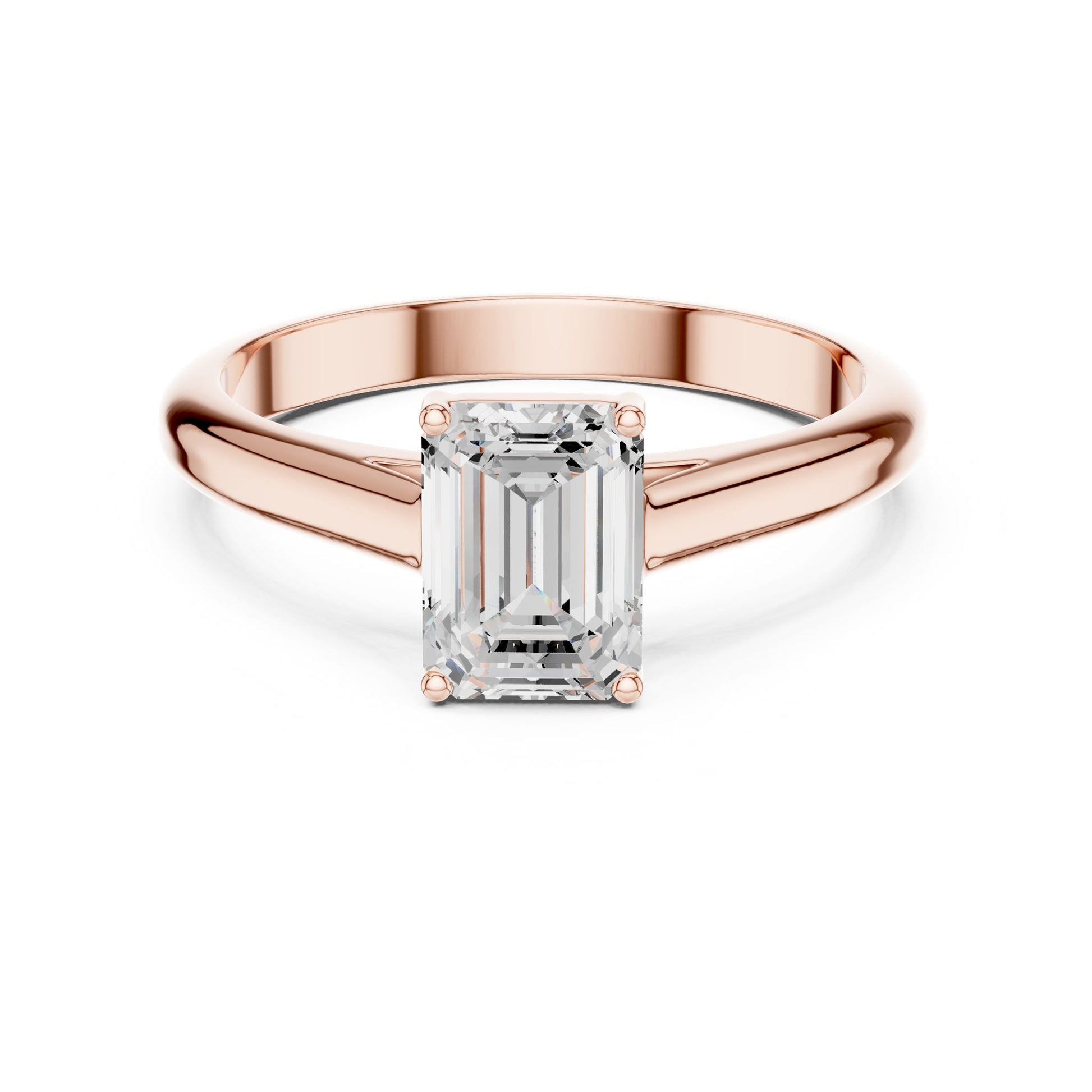 Emerald Lab Grown Diamond Solitaire Engagement Ring