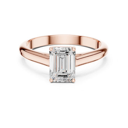 Emerald Lab Grown Diamond Solitaire Engagement Ring