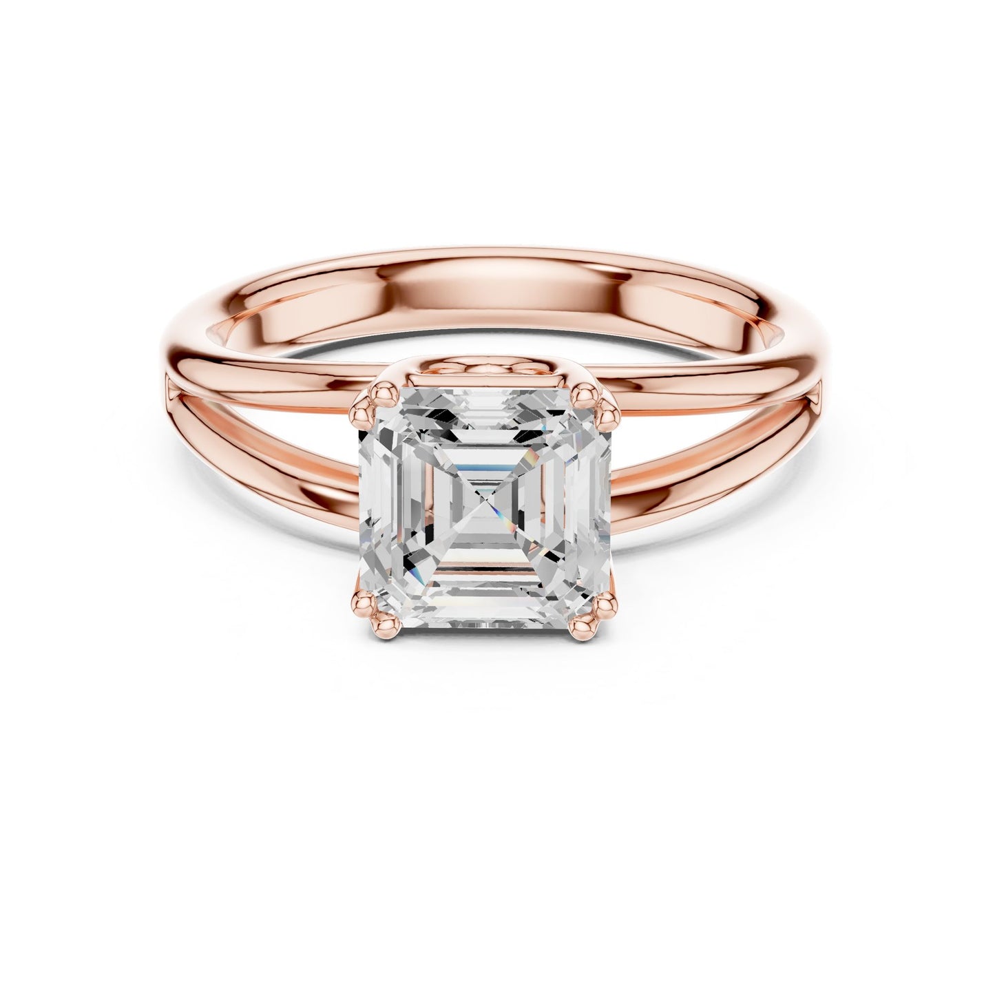 Emerald Lab Grown Diamond Solitaire Engagement Ring