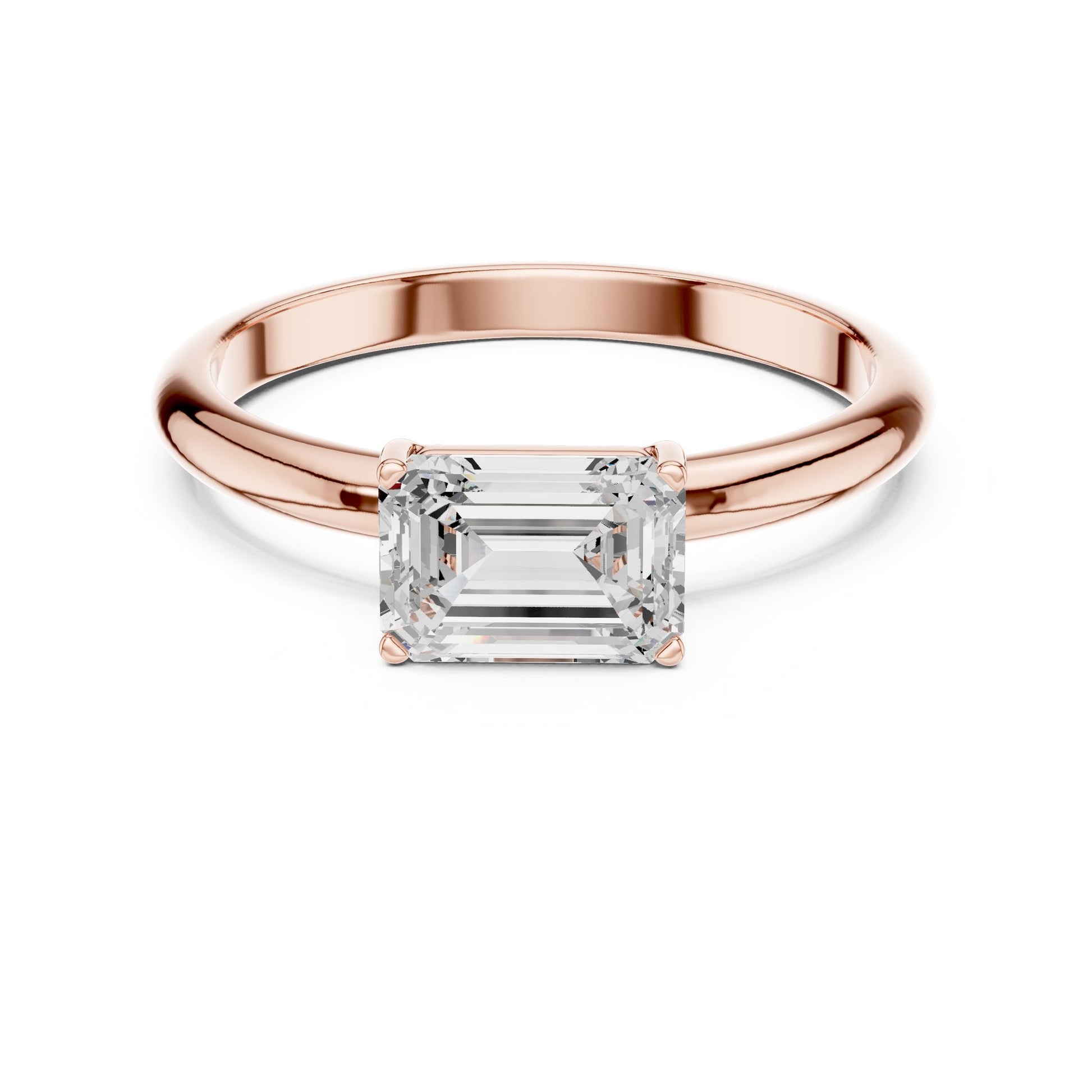Emerald Lab Grown Diamond Solitaire Engagement Ring