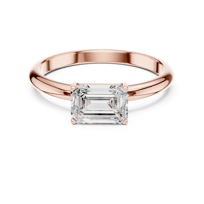 Emerald Lab Grown Diamond Solitaire Engagement Ring