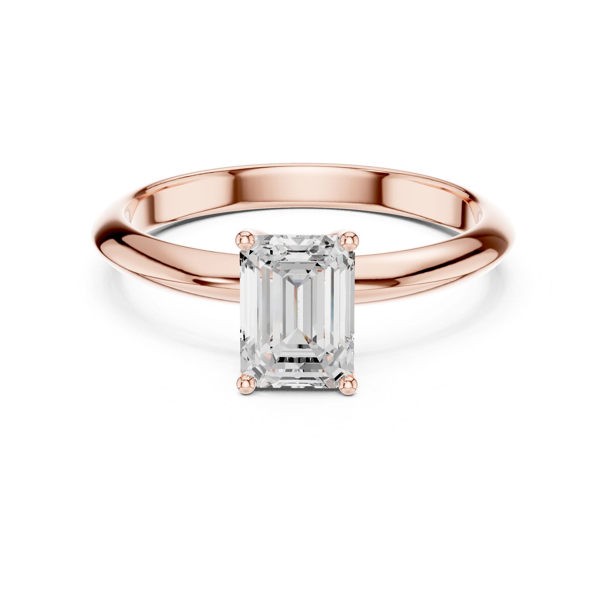 Emerald Lab Grown Diamond Solitaire Engagement Ring