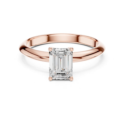 Emerald Lab Grown Diamond Solitaire Engagement Ring