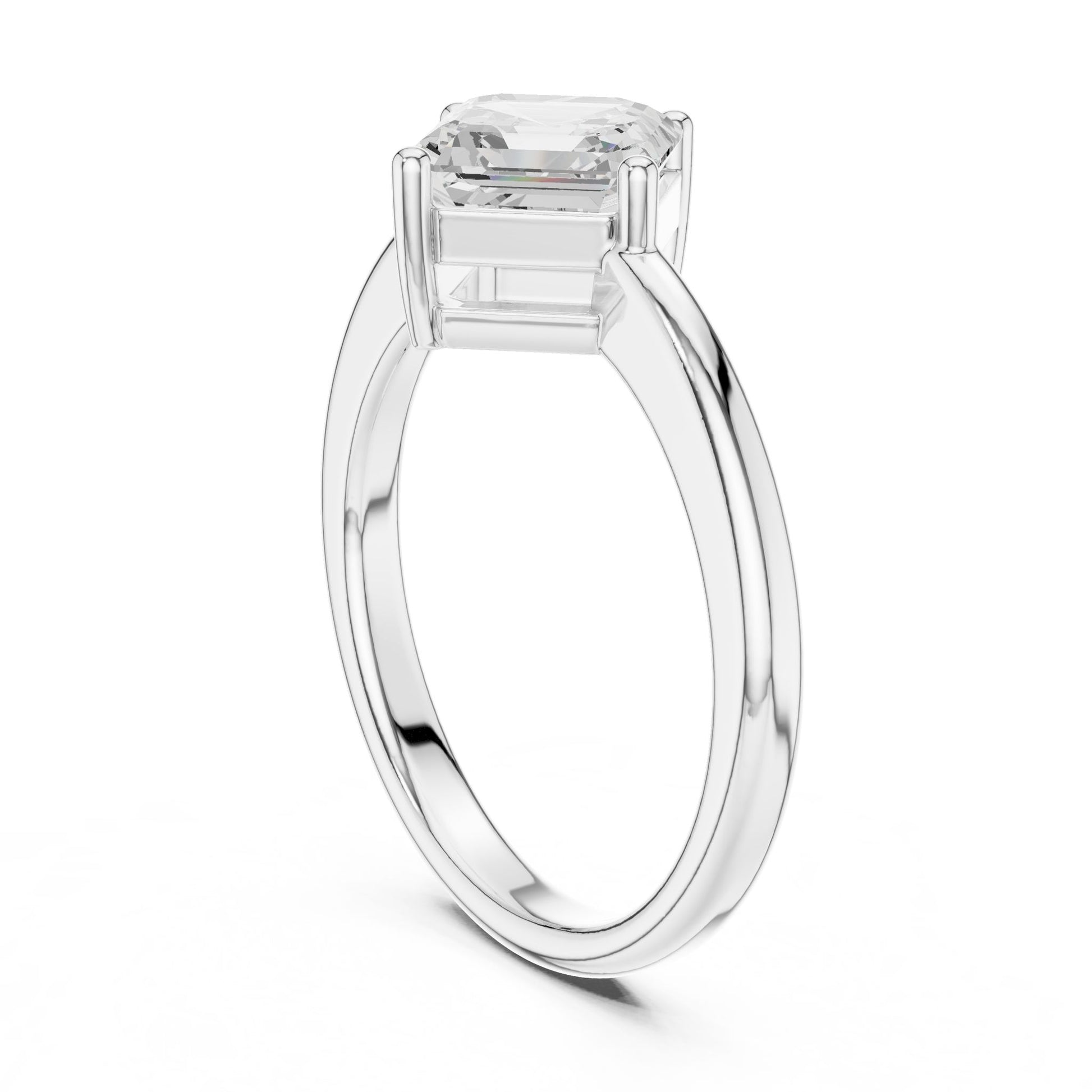 Emerald Lab Grown Diamond Solitaire Engagement Ring
