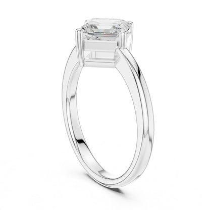 Emerald Lab Grown Diamond Solitaire Engagement Ring