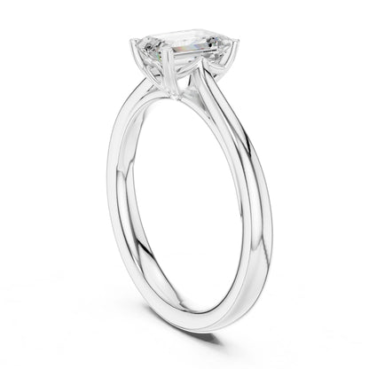 Emerald Lab Grown Diamond Solitaire Engagement Ring
