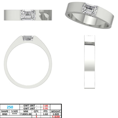 Men's Emerald Lab Grown Diamond Ring