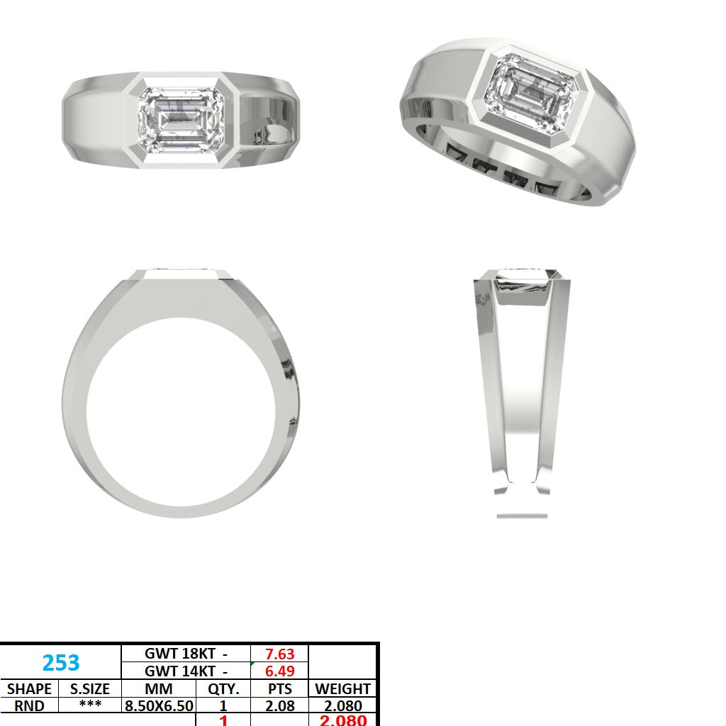 Men's Emerald Lab Grown Diamond Ring