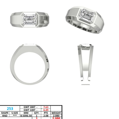 Men's Emerald Lab Grown Diamond Ring