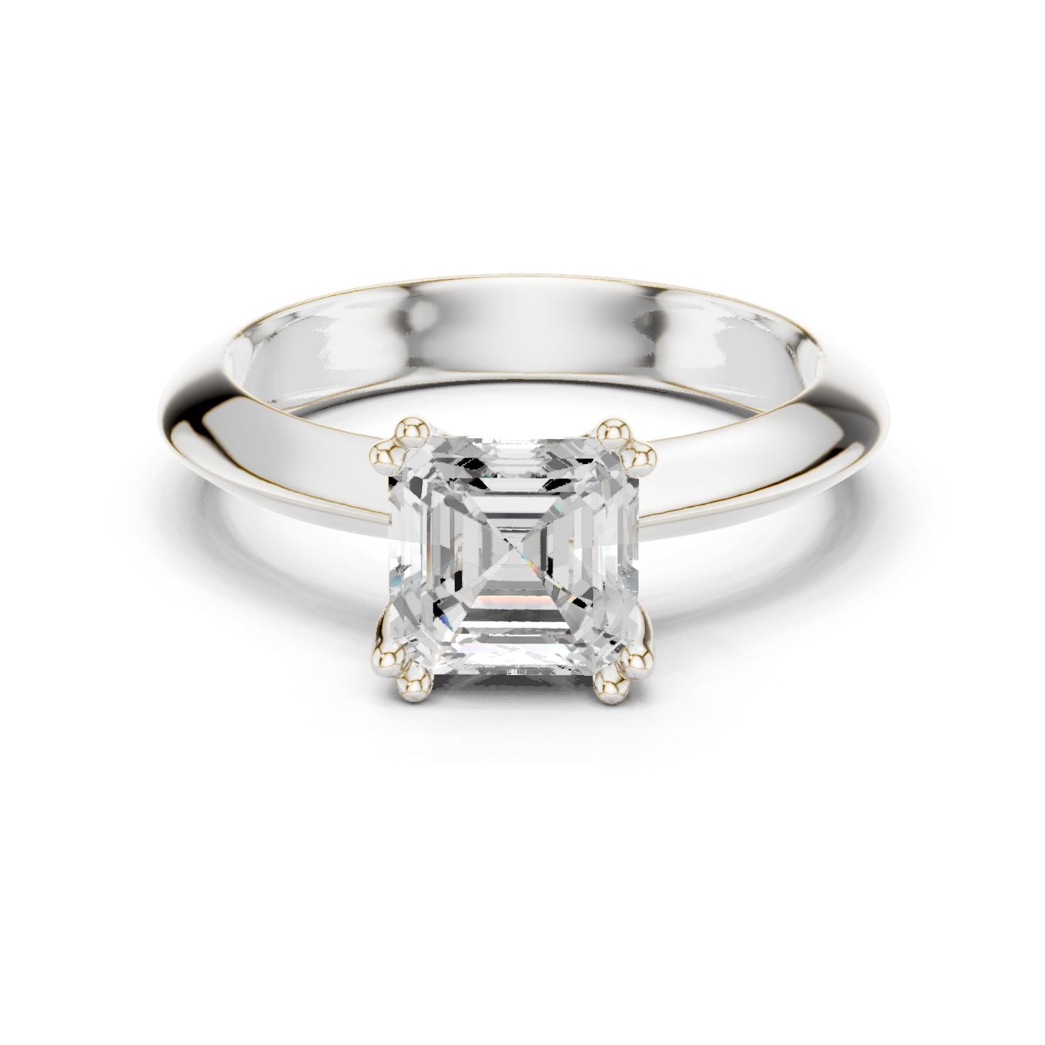 Emerald Lab Grown Diamond Solitaire Engagement Ring