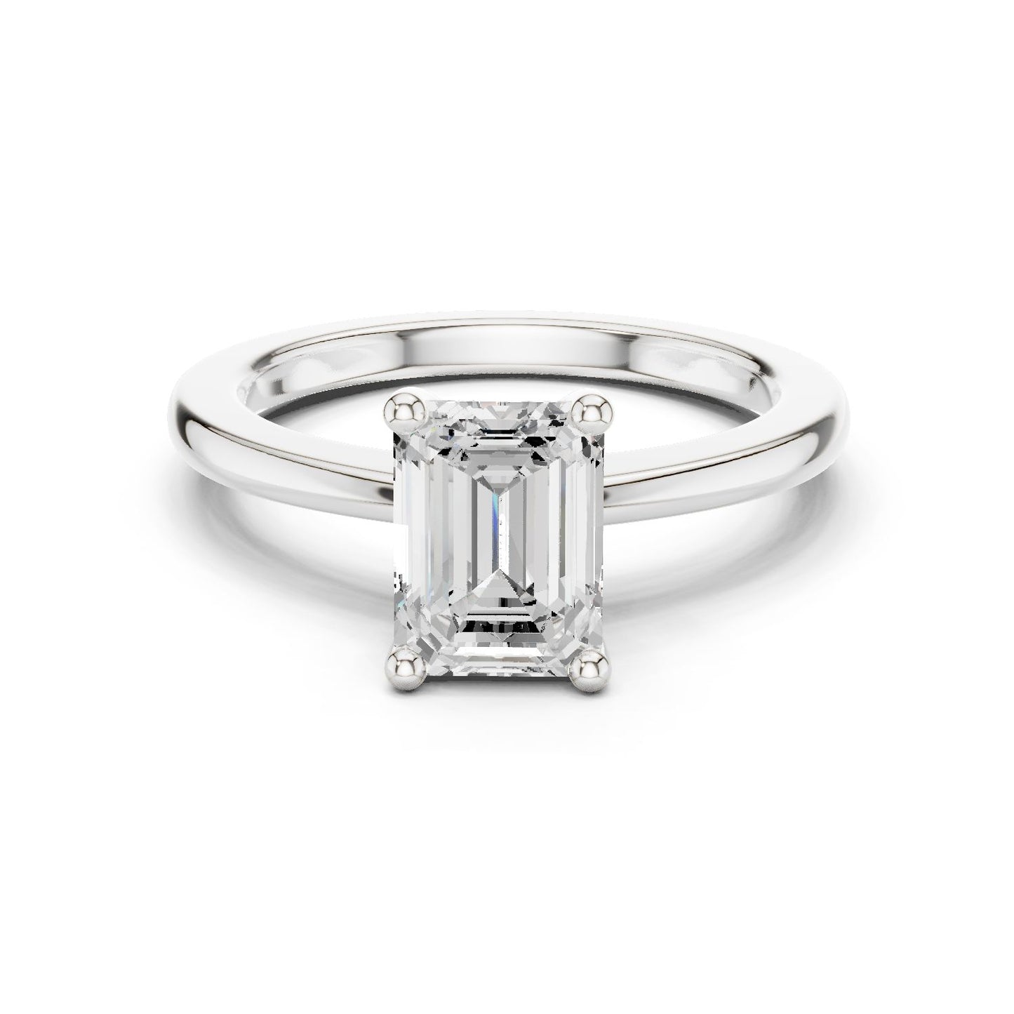 Emerald Lab Grown Diamond Solitaire Engagement Ring