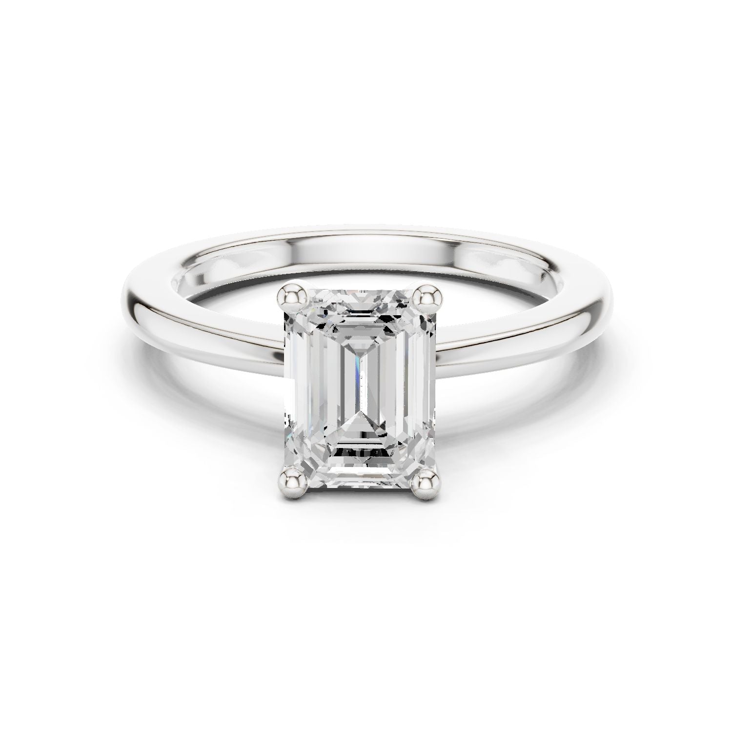 Emerald Lab Grown Diamond Solitaire Engagement Ring