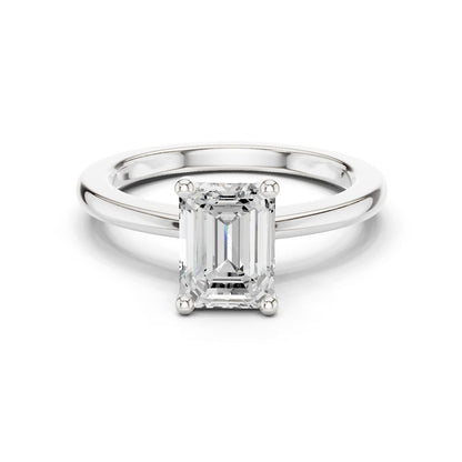 Emerald Lab Grown Diamond Solitaire Engagement Ring
