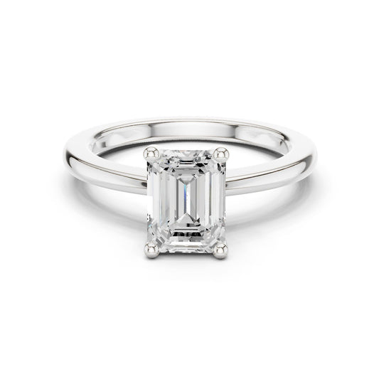Emerald Lab Grown Diamond Solitaire Engagement Ring