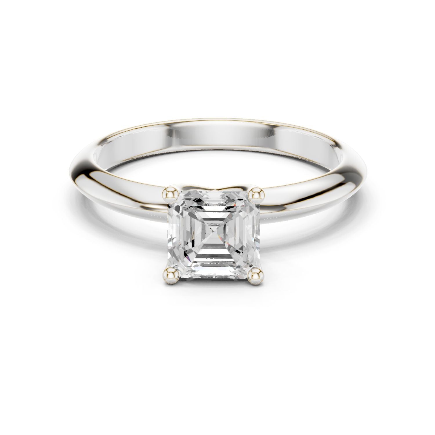 Emerald Lab Grown Diamond Solitaire Engagement Ring