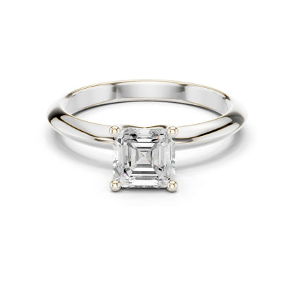 Emerald Lab Grown Diamond Solitaire Engagement Ring