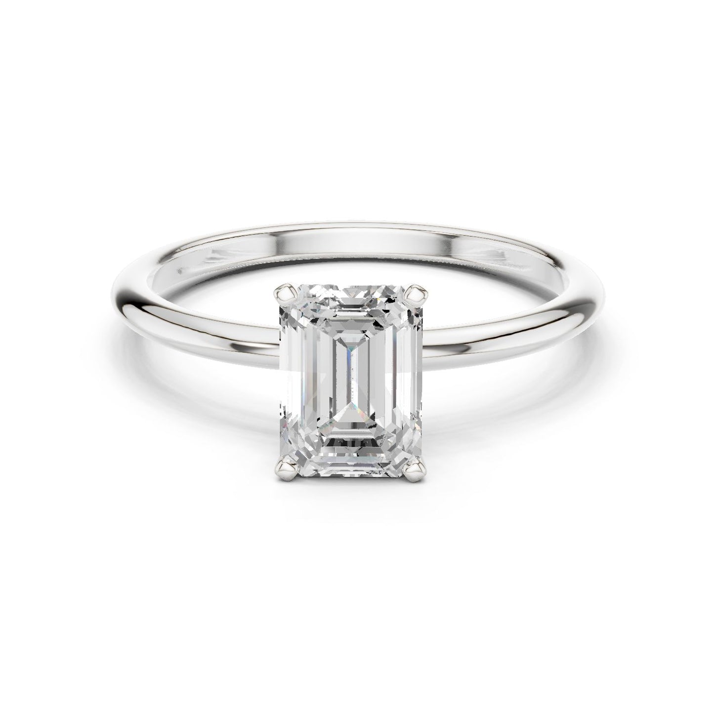Emerald Lab Grown Diamond Solitaire Engagement Ring