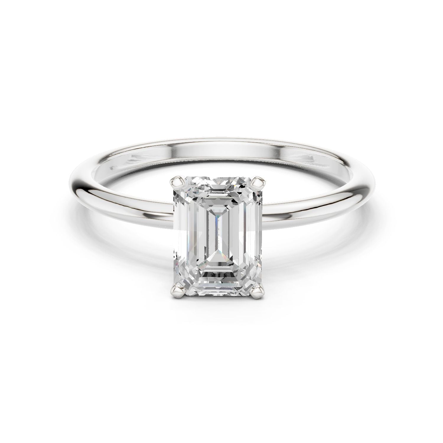 Emerald Lab Grown Diamond Solitaire Engagement Ring
