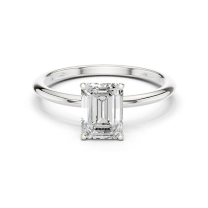 Emerald Lab Grown Diamond Solitaire Engagement Ring