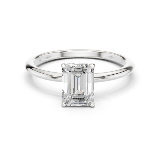Emerald Lab Grown Diamond Solitaire Engagement Ring