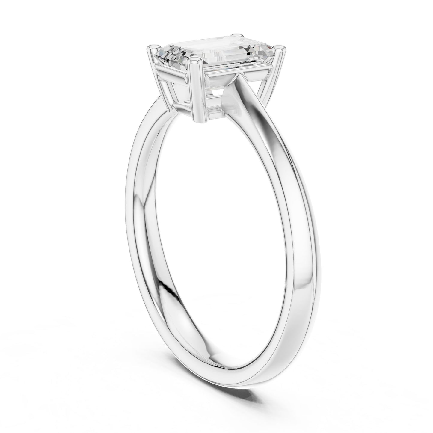 Emerald Lab Grown Diamond Solitaire Engagement Ring