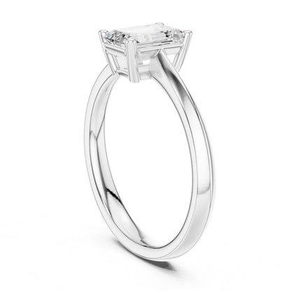 Emerald Lab Grown Diamond Solitaire Engagement Ring