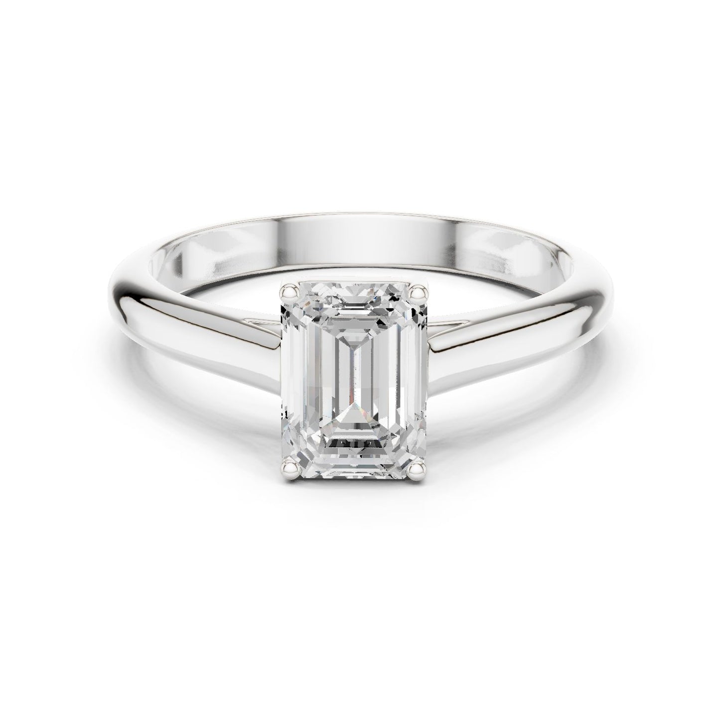 Emerald Lab Grown Diamond Solitaire Engagement Ring