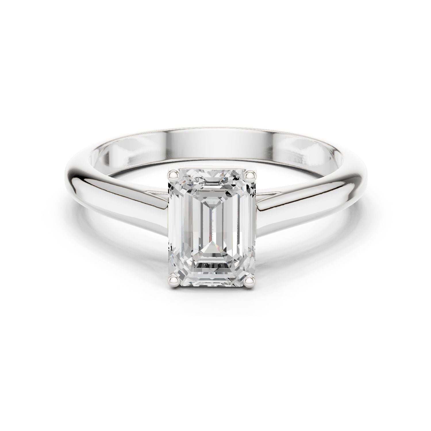 Emerald Lab Grown Diamond Solitaire Engagement Ring
