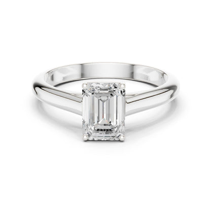 Emerald Lab Grown Diamond Solitaire Engagement Ring
