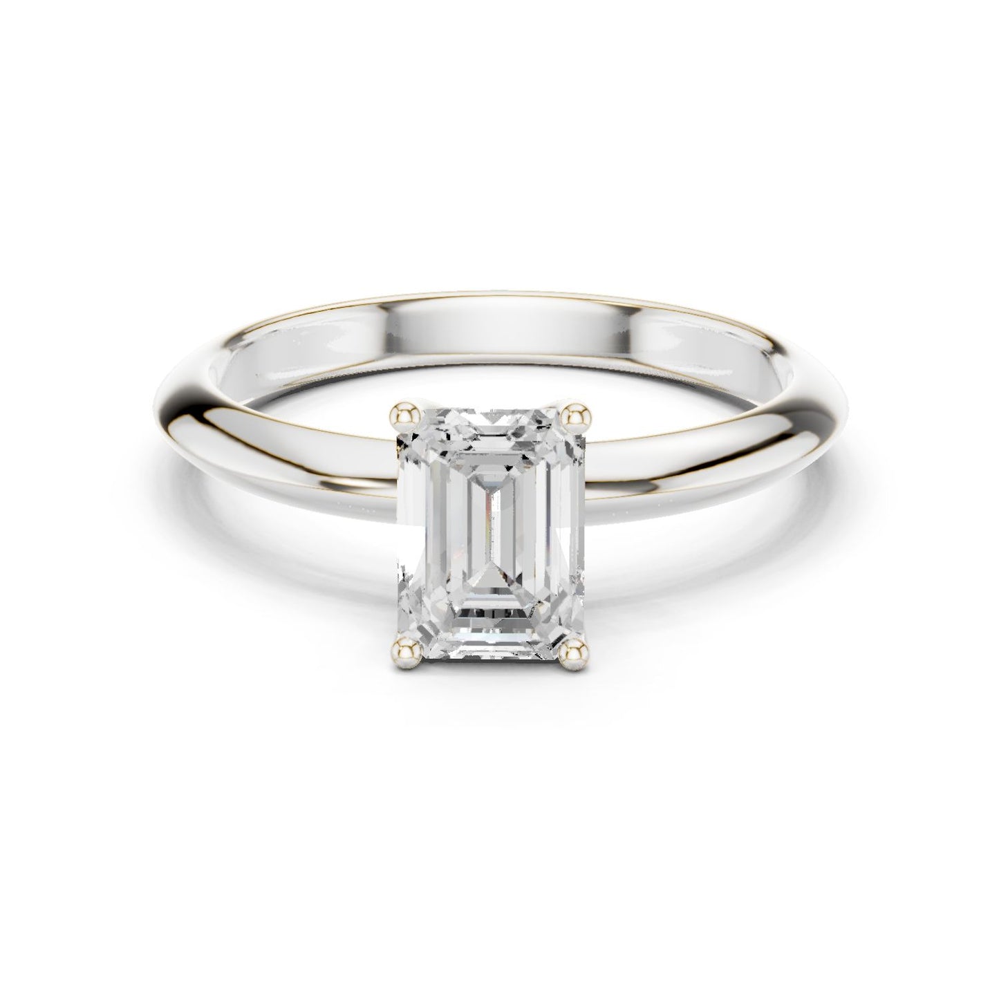 Emerald Lab Grown Diamond Solitaire Engagement Ring