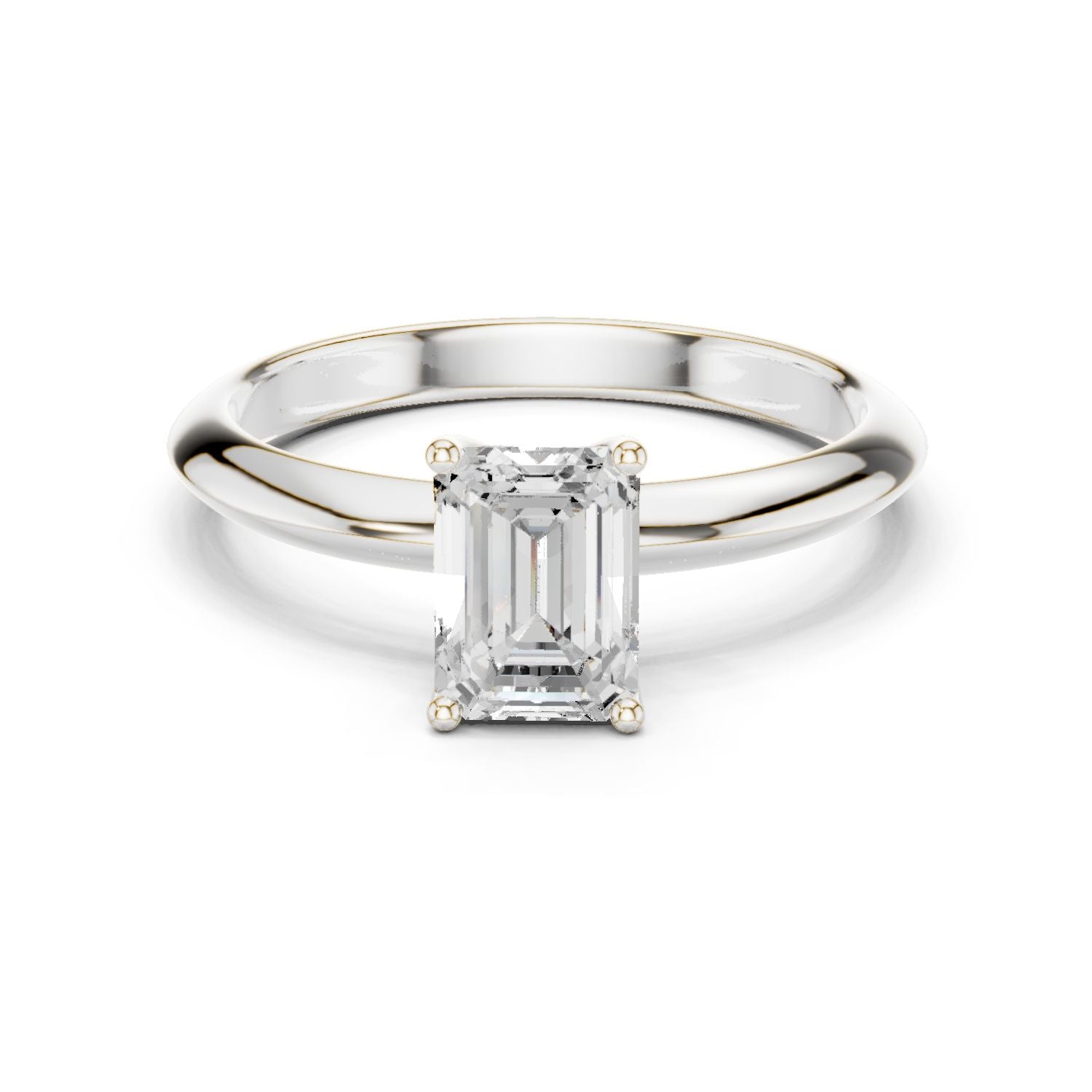 Emerald Lab Grown Diamond Solitaire Engagement Ring