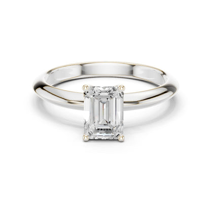 Emerald Lab Grown Diamond Solitaire Engagement Ring