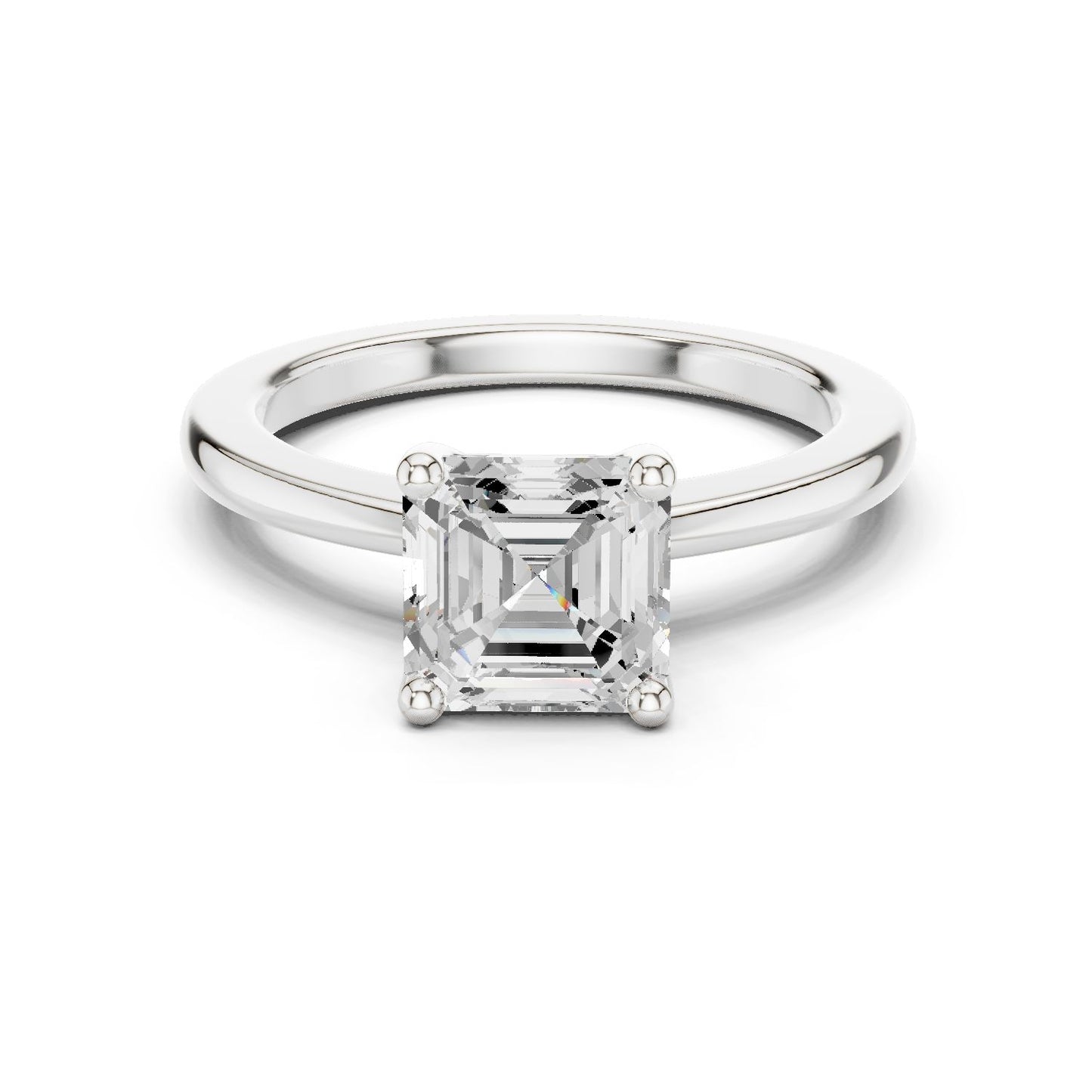 Emerald Lab Grown Diamond Solitaire Engagement Ring