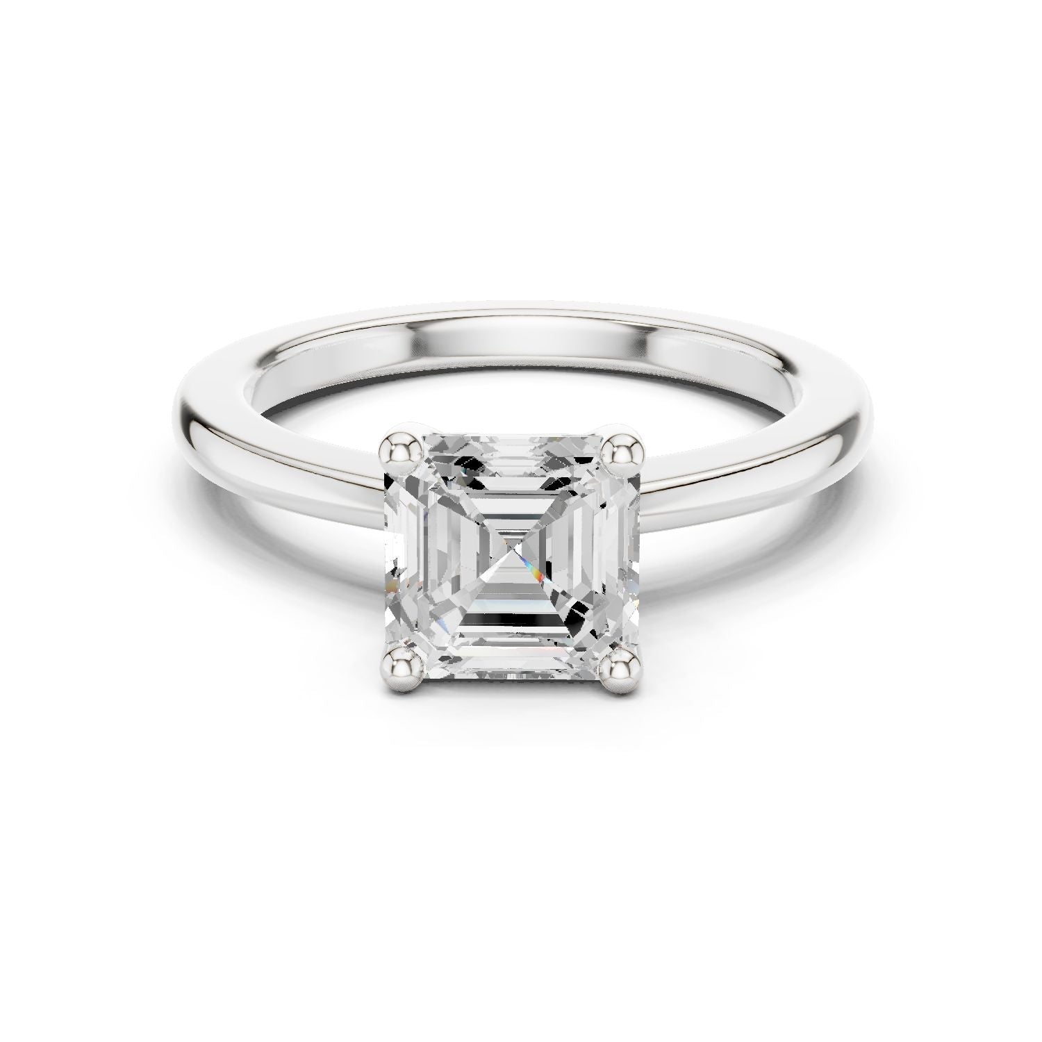 Emerald Lab Grown Diamond Solitaire Engagement Ring