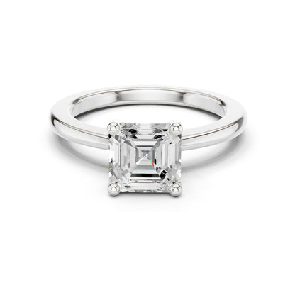 Emerald Lab Grown Diamond Solitaire Engagement Ring