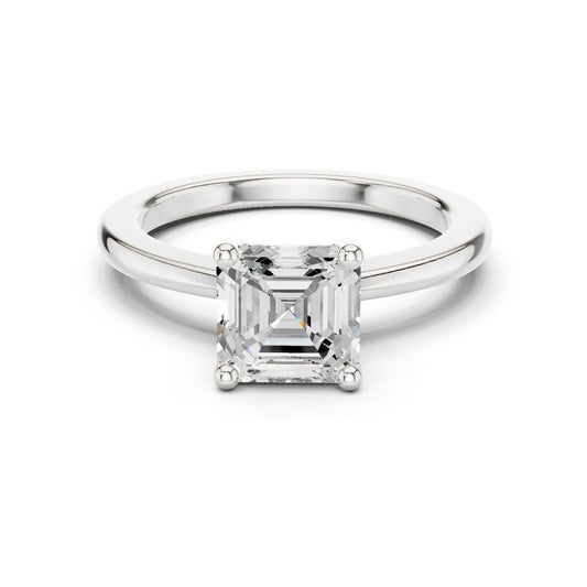 Emerald Lab Grown Diamond Solitaire Engagement Ring