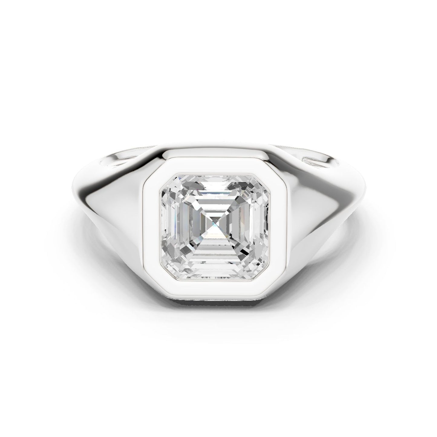 Emerald Lab Grown Diamond Solitaire Engagement Ring