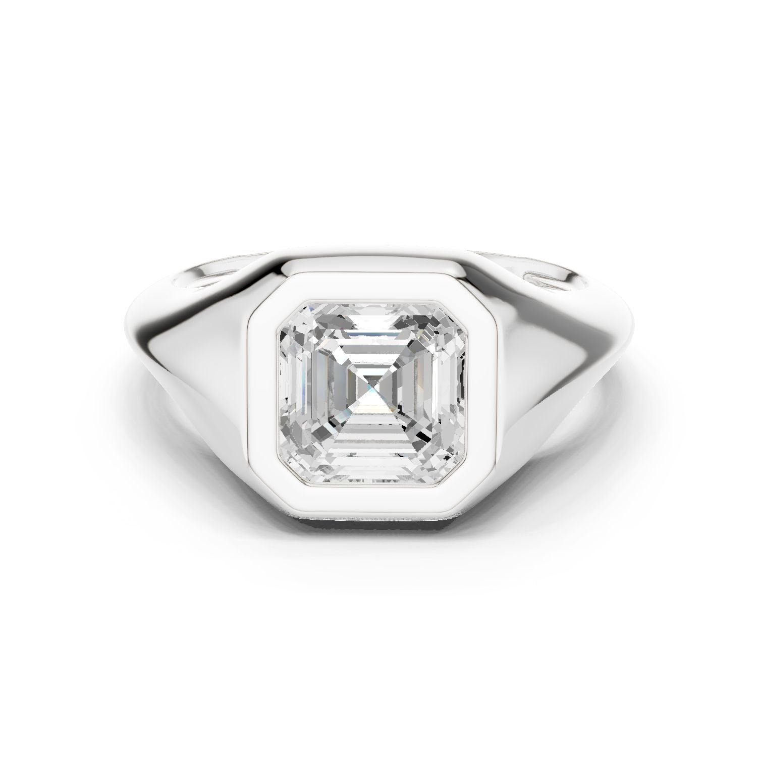 Emerald Lab Grown Diamond Solitaire Engagement Ring