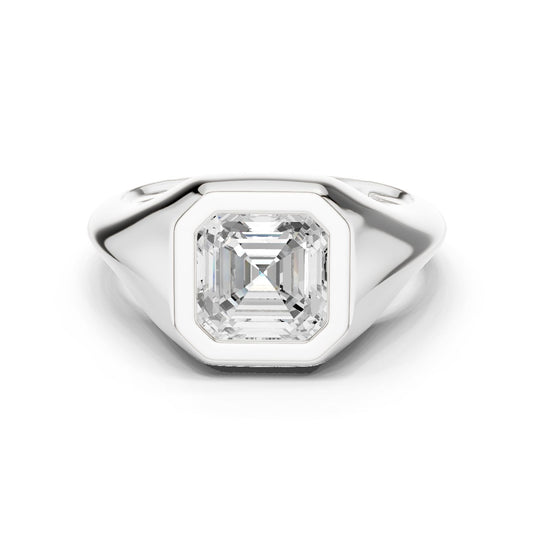 Emerald Lab Grown Diamond Solitaire Engagement Ring