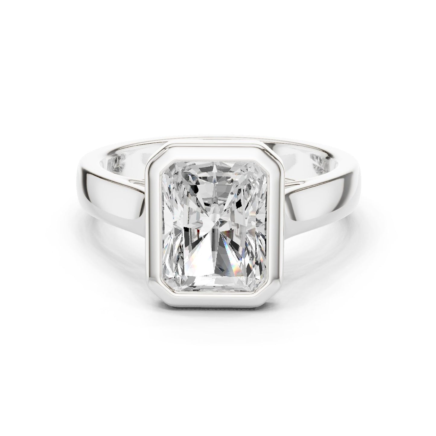 Emerald Lab Grown Diamond Solitaire Engagement Ring