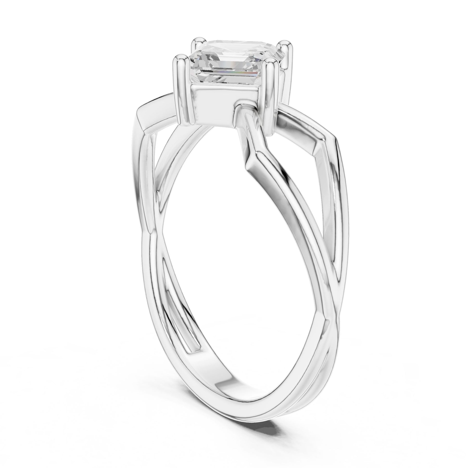 Emerald Lab Grown Diamond Solitaire Engagement Ring
