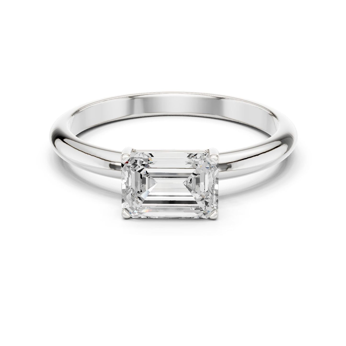 Emerald Lab Grown Diamond Solitaire Engagement Ring