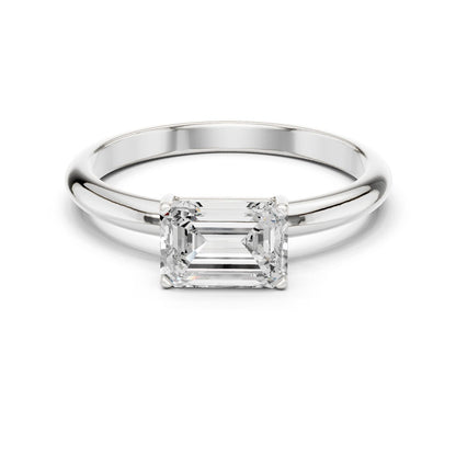 Emerald Lab Grown Diamond Solitaire Engagement Ring