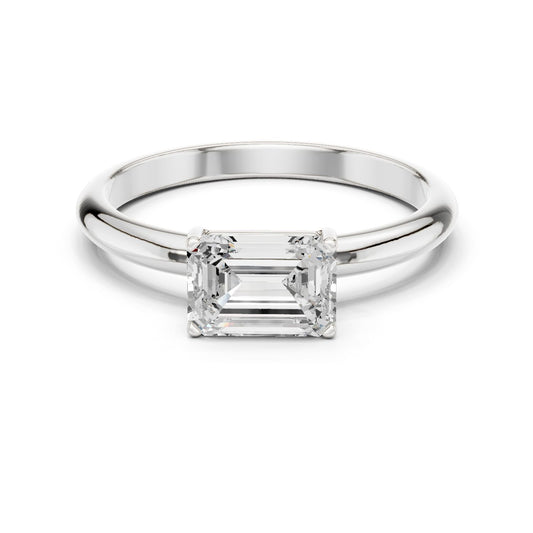 Emerald Lab Grown Diamond Solitaire Engagement Ring