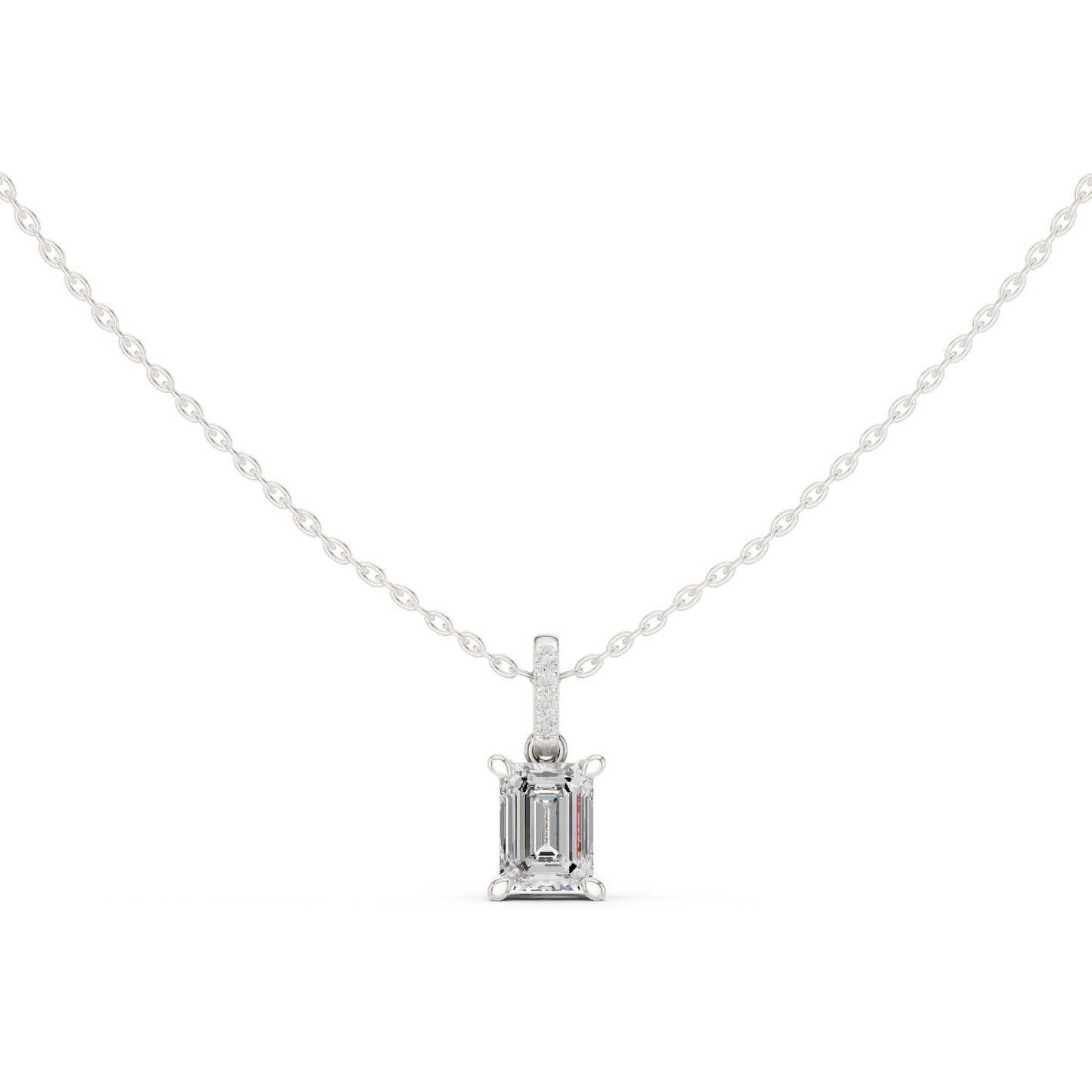 Emerald Lab Grown Diamond Pendant