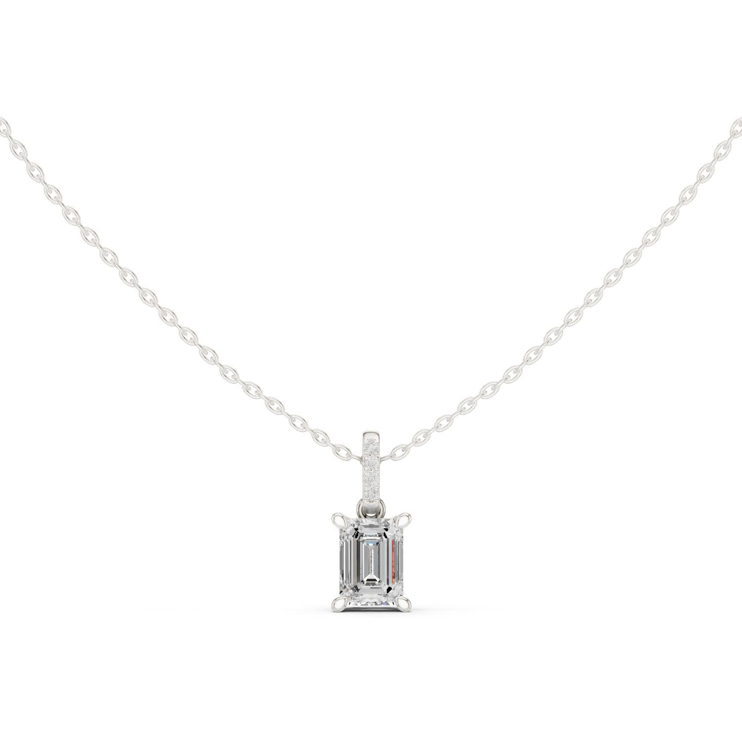 Emerald Lab Grown Diamond Pendant